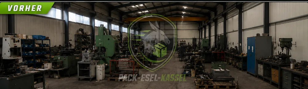 Industriehalle Kassel — Vorher/Nachher Animation